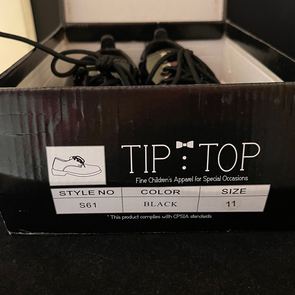 Little Boy Black Patent Lace Up Dress Shoes